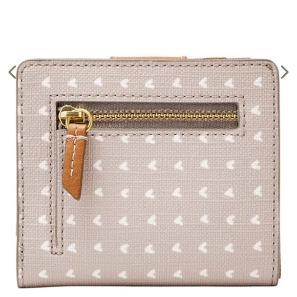 Muted Pink/Purple Fossil Wallet w/ Hearts - Picture 2 of 7